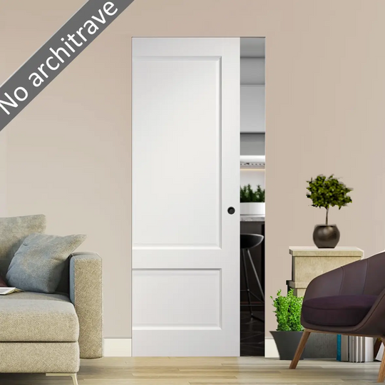 Madison White Flush Pocket Door Set