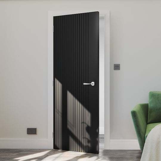 Malmo Black Slatted Internal Door