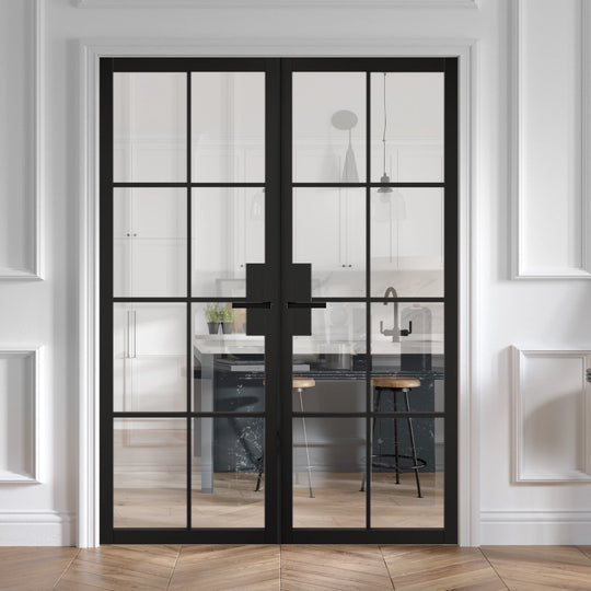Black Malvern 8L Clear Glazed Door Pair