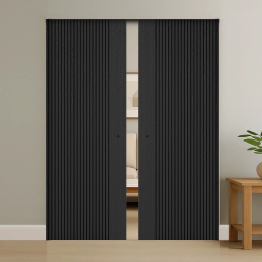 Melbourne Ash Grey Double Flush Pocket Door Set