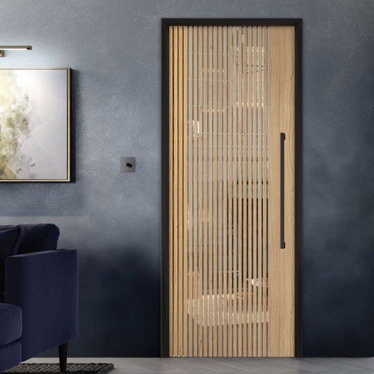 Oak Melbourne Clear Glazed Internal Door Fully Finished