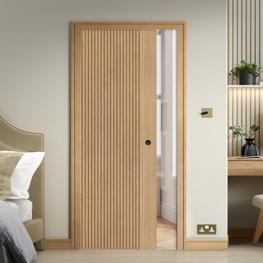 Melbourne Modern Oak Pocket Door Set