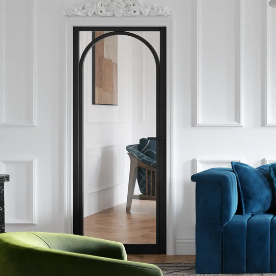 Melrose Black Clear Glazed Arched Internal Door