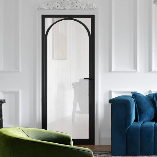 Melrose Black Reeded Glazed Internal Door