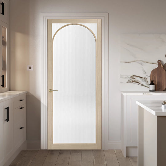 Blonde Oak Melrose Reeded Glazed Arched Internal Door