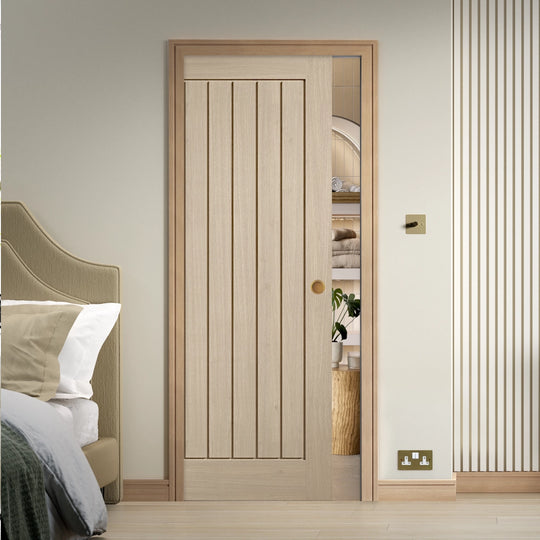 Blonde Oak Mexicano Pocket Door System