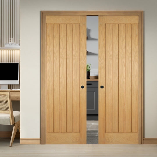 Mexicano Oak Fully Finished Pocket Door Set