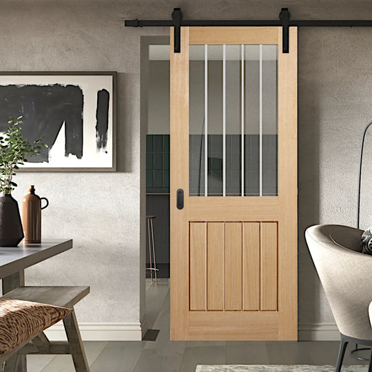 Mexicano Oak 1L Face Mounted Sliding Door Set