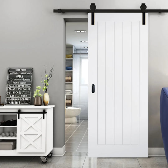 Mexicano White Face Mounted Sliding Door Set