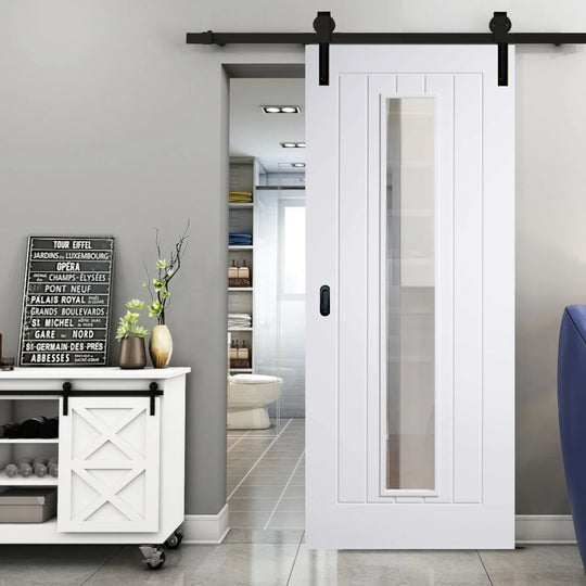 Mexicano White 1L Face Mounted Sliding Door Set