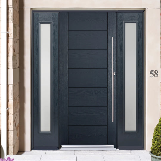 GRP Grey Modica Contemporary Composite Grand Entrance Doors