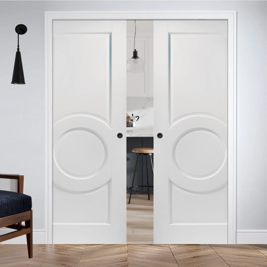 Montpellier White Double Pocket Door Set