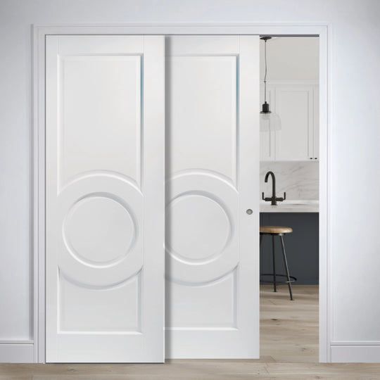 Montpellier White Telescopic Pocket Door System