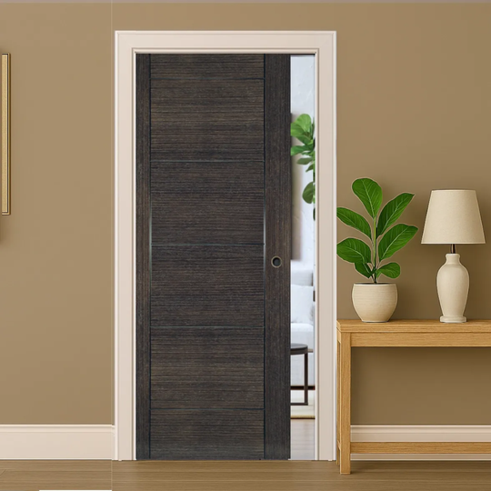 Montreal Dark Grey Ash Pocket Door Set