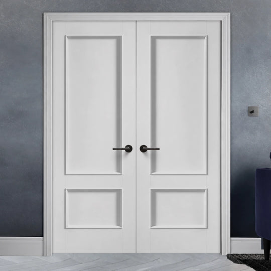Murcia 2 Panel White Internal Door Pair