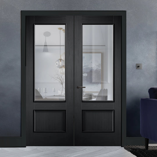 Black Charcoal Murcia Clear Glazed Door Pair