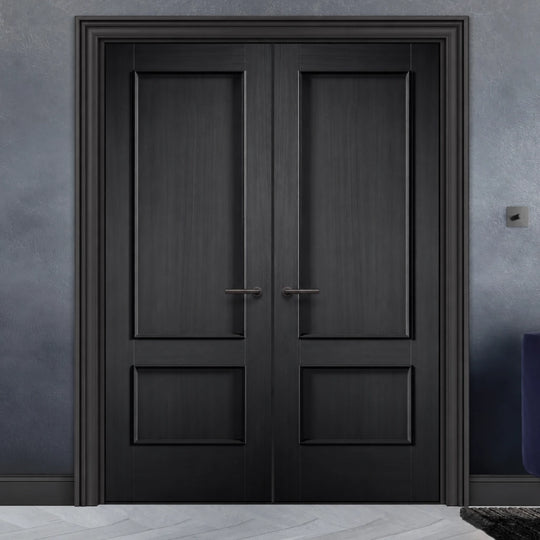 Black Charcoal Murcia 2 Panel Internal Door Pair