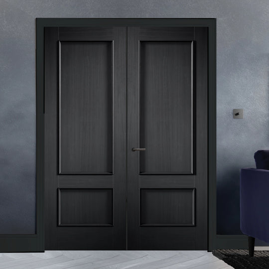 Black Charcoal Murcia 2 Panel Internal Door Pair