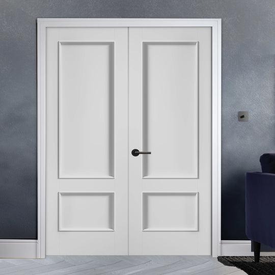 Murcia 2 Panel White Internal Door Pair