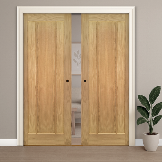 Norwich Oak Double Pocket Door Set