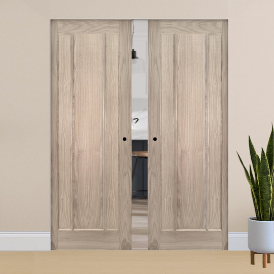Norwich Oak Flush Double Pocket Door Set
