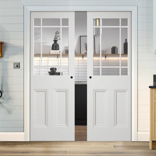 Nostalgia White Downham 9L Double Pocket Door Set