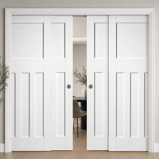 Nostalgia White DX 30 4 Door Telescopic Pocket Door System