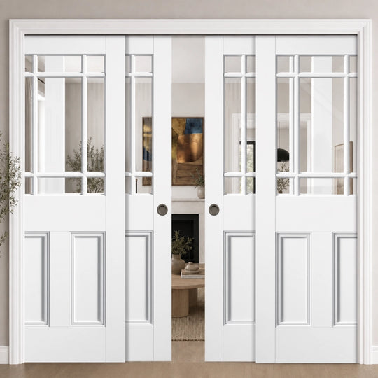 Nostalgia White Downham 9L 4 Door Telescopic Pocket Door System