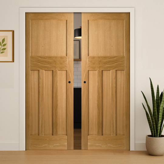 Nostalgia Oak DX30 Double Pocket Door Set