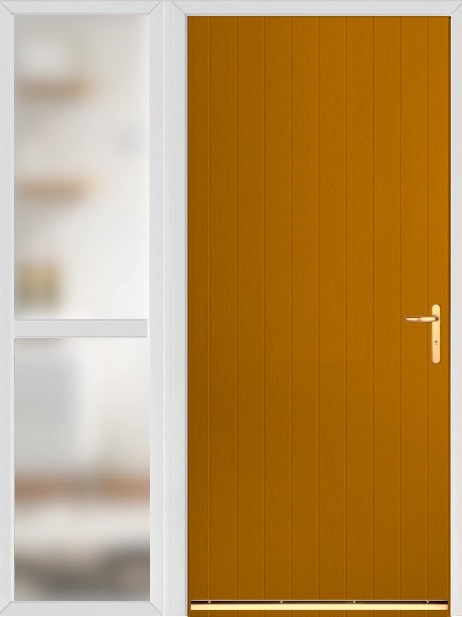 Oak Tongue and Groove External Fire Door Set with Sidelight