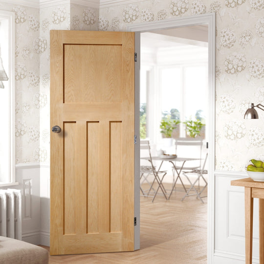 Oak DX Flat Panel Fire Door