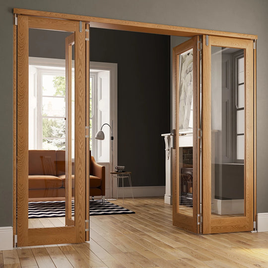 Oak Pattern 10 Fold Flat Internal Door Set 2400mm