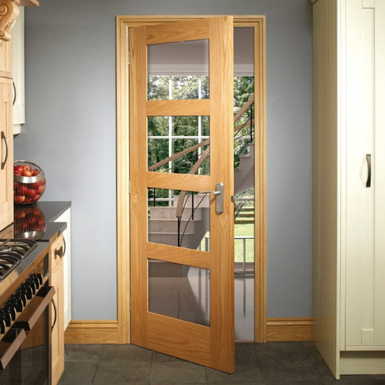 Oak Shaker 4L Clear Glazed Prefinished