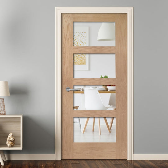 Oak Shaker Clear 4L Fire Door