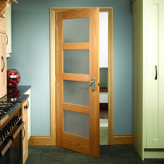 Oak Shaker 4L Obscure Glazed Prefinished