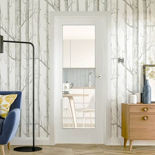 Custom Made 1L White Fire Door Clear