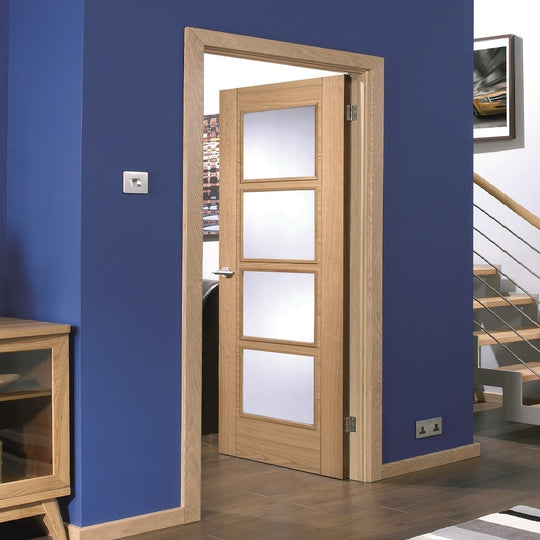 Contemporary Oak 6006 4L Int Fire Door