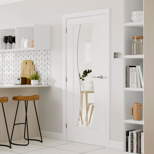 FLORENCE WHITE INTERNAL DOOR WITH CLEAR GLASS