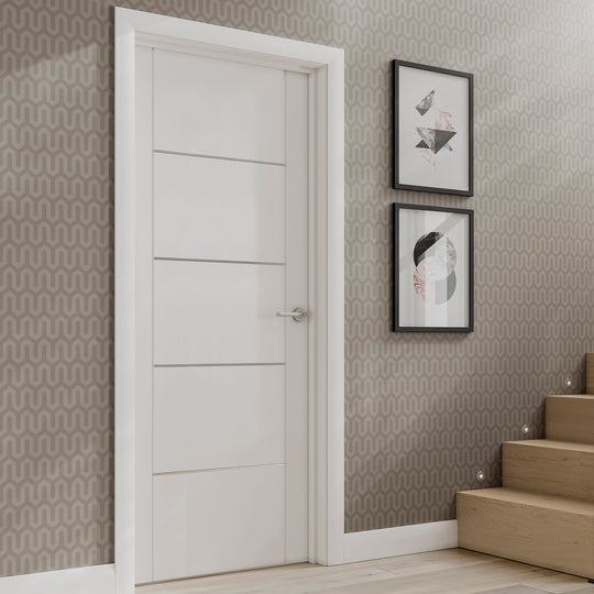 Portici White Door with Aluminium Inlays