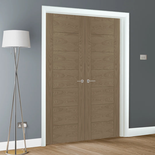 Oak Palermo Custom Stained French Doors