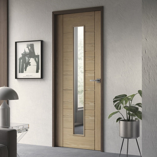 Palermo Oak Clear Glazed Door
