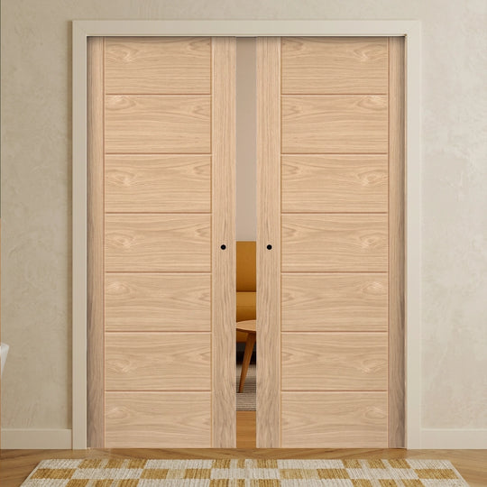 Palomino Oak Double Pocket Door System