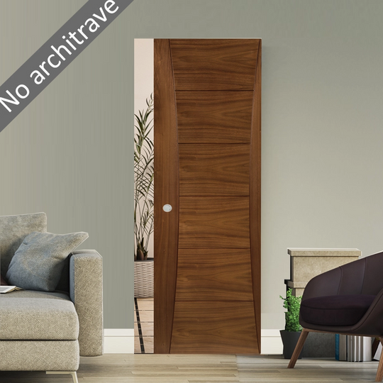 Pamplona Walnut Flush Pocket Door Set