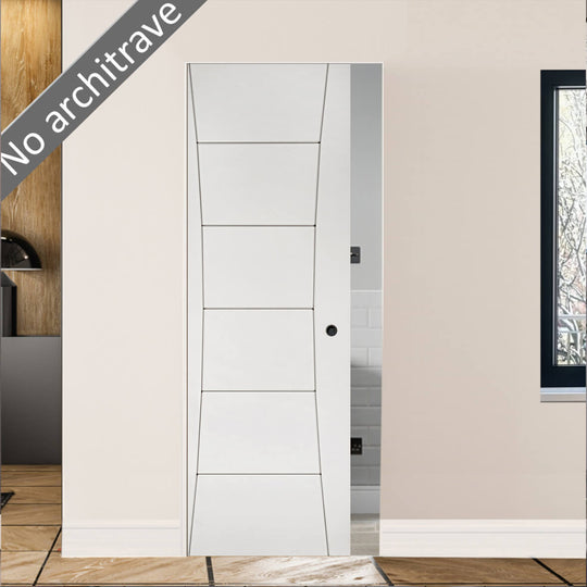 Pamplona White Flush Pocket Door Set