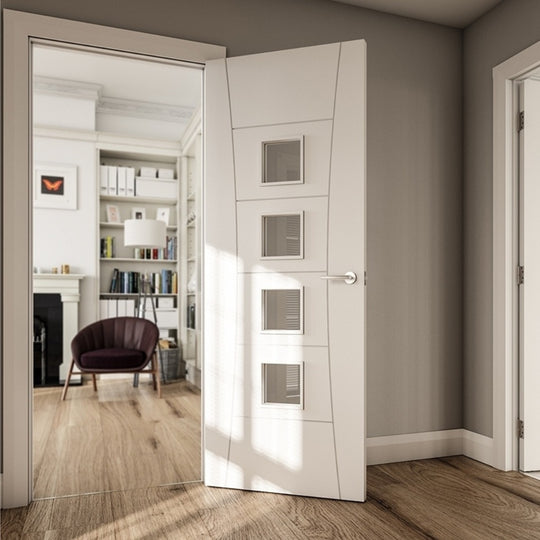 Pamplona White Clear Glazed Door