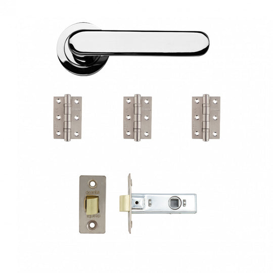 Parga Door Handle Pack Polished Chrome