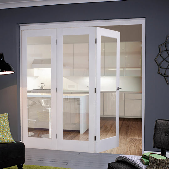 White Pattern 10 Clear Glazed Bifold Doorset