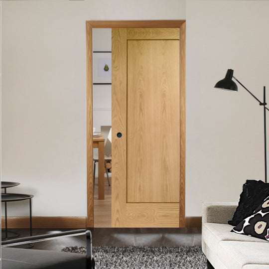 Oak Shaker Pattern 10 Pocket Door System