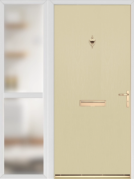 Pebble Modern Flush External Fire Door Set with Sidelight