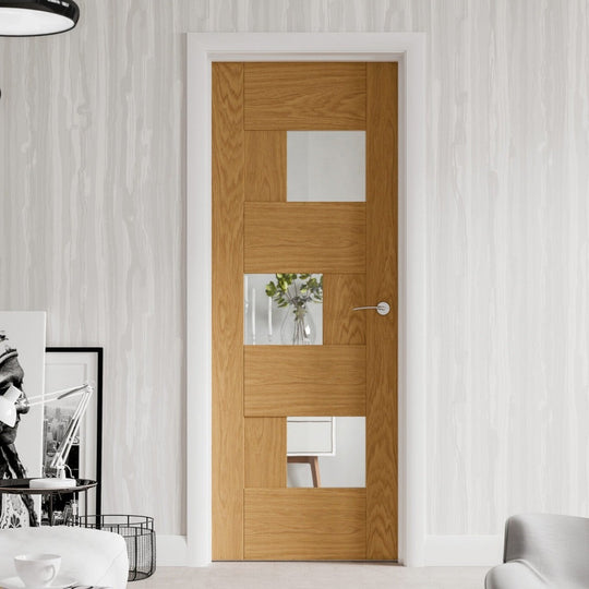 Perugia Oak Internal Door with Clear Glass